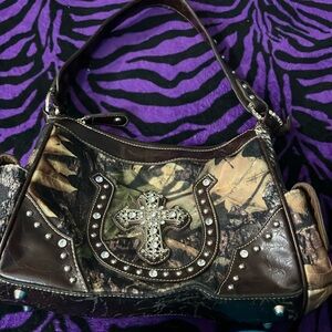 Brown slightly used purse